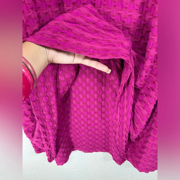 Ali Miles Pink Textured Blouse Women’s 2X Pullover Long Rollable Sleeves - Picture 9 of 12